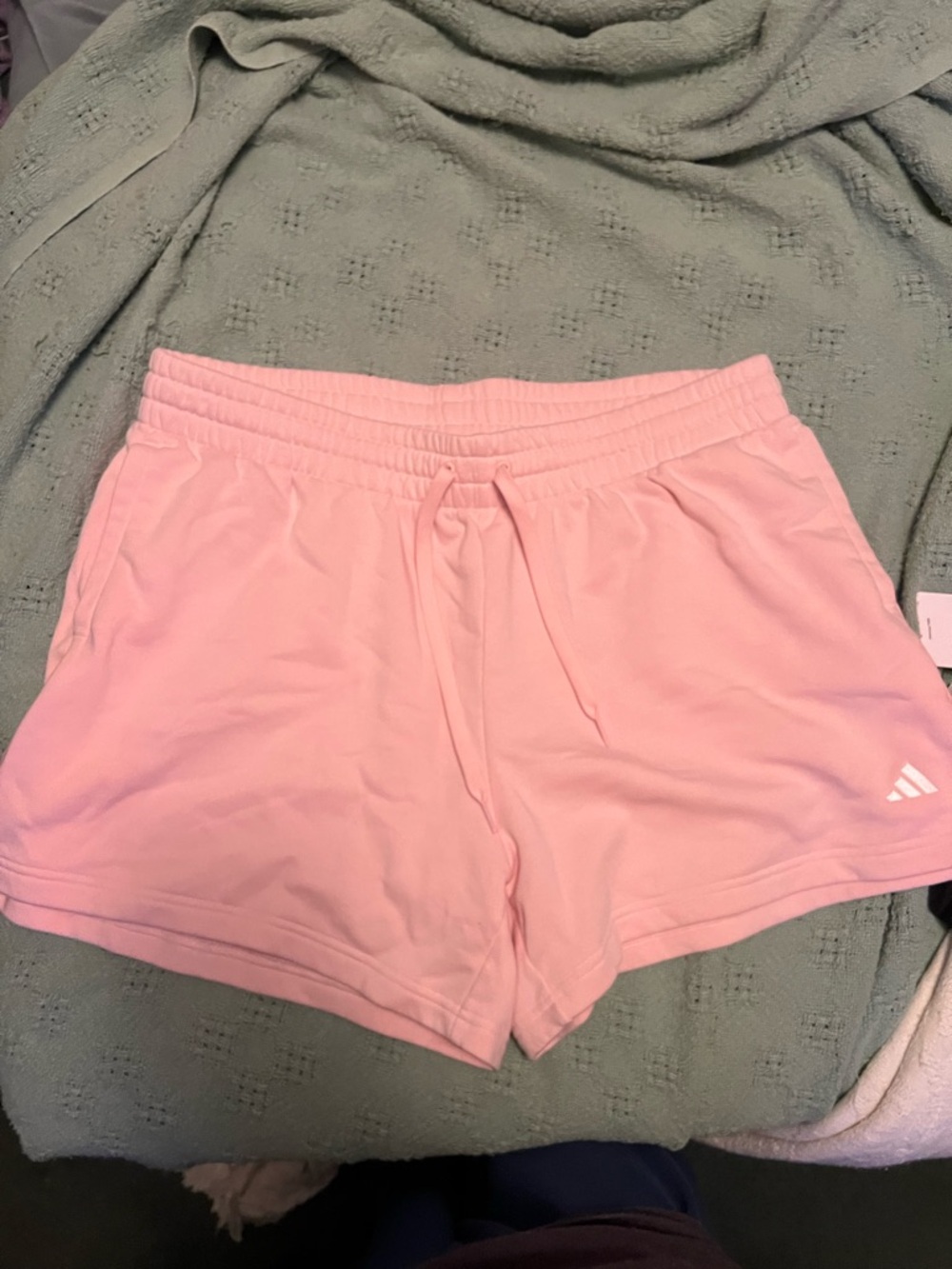 Pink Adidas Women's Athletic Shorts with Drawstring